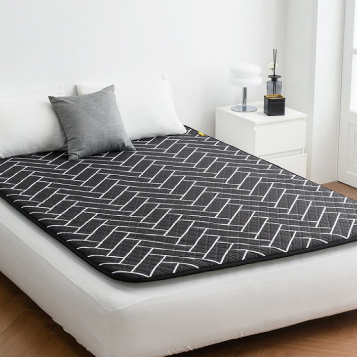 한일의료기매트 전자파안심 EMF 탄소열선 전기매트 쉐브론블랙 HI-401