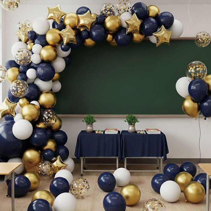 공간뉴데이 이벤트풍선 기념일용 졸업식 입학식 파티풍선세트 손펌프포함
