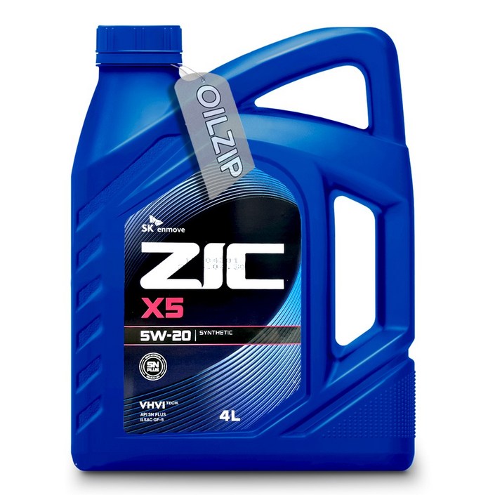 지크 ZIC X5 SN PLUS 5W20 4L 경제적인 엔진오일 가솔린, 1개, 4L