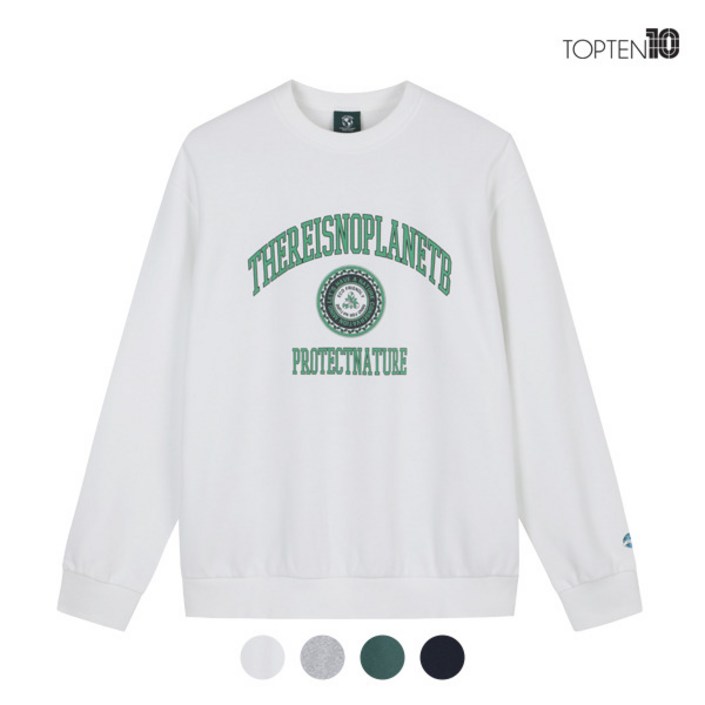 매장정품 탑텐 TOPTEN 남여공용 HABIT 에코 플리스 맨투맨 티셔츠MSC5TR3801 279239