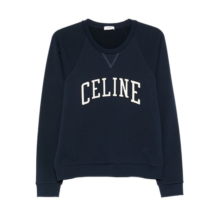 셀린느 로고 프린트 래글런 소매 스웨트셔츠
