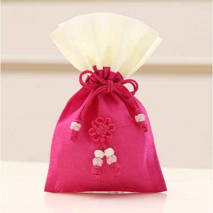 전통 복주머니 83소 선물포장주머니, 100개, 진분홍