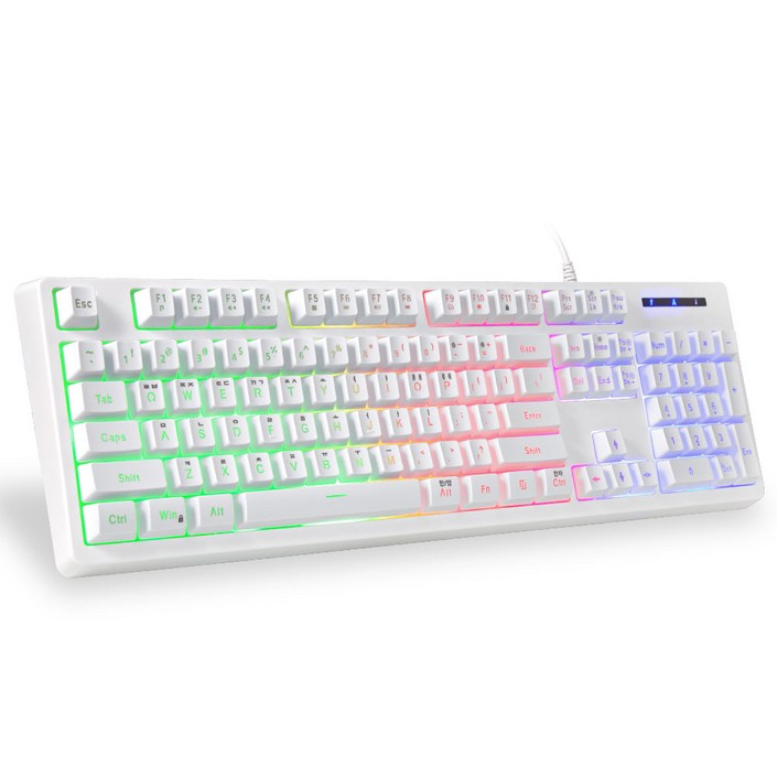 저소음 풀배열 멤브레인 104키 키보드, 젤라토축, CQ104, 화이트