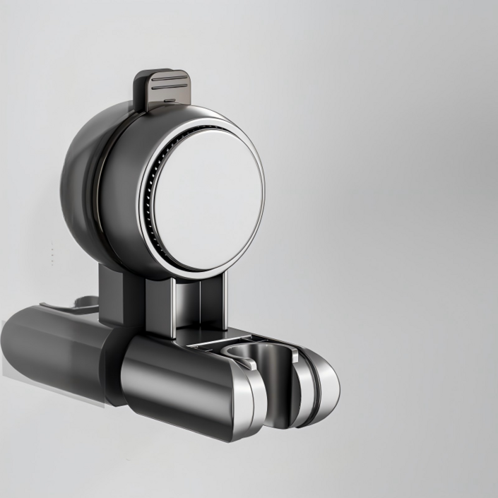 그로잉스타 무타공 흡착식 샤워기 거치대 홀더, 그레이