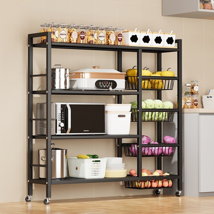 Kleeno 다용도 이동식 철제선반 탈착식 그물바구니 길이 8009001150mm 주방 베란다 거실선반