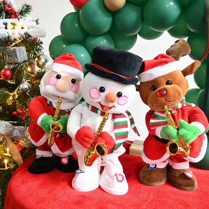 별이네파티춤추는 트리 인형 크리스마스 소품 댄싱 움직이는 멜로디 기타치는 댄싱트리