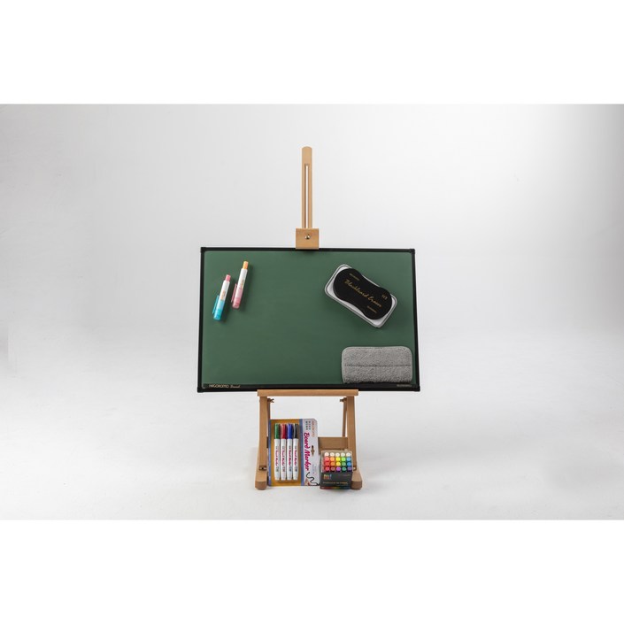 하고로모 양면칠판 세트 대형 분필마카  라이트핑크, 옐로우그린,스카이블루 엔틱블랙