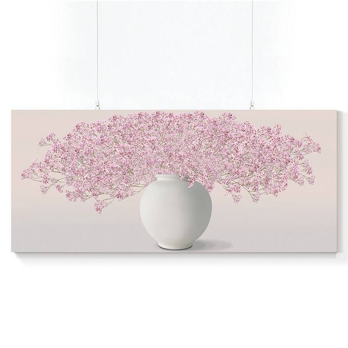 인메이블 프리미엄 복들어오는 꽃 그림 5종 힐링 풍수 인테리어 만개 달항아리 와이드 캔버스 액자