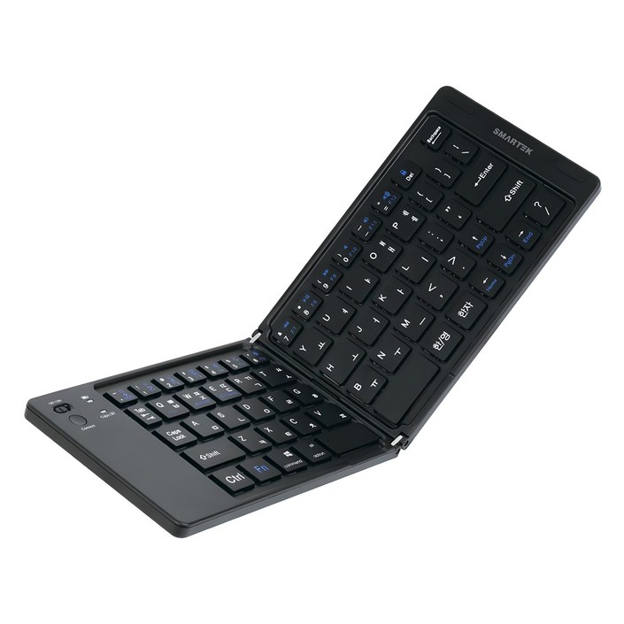스마텍 휴대용 미니 무선 접이식 폴딩 블루투스 키보드, 블랙, STBK-F2000, 제조사축
