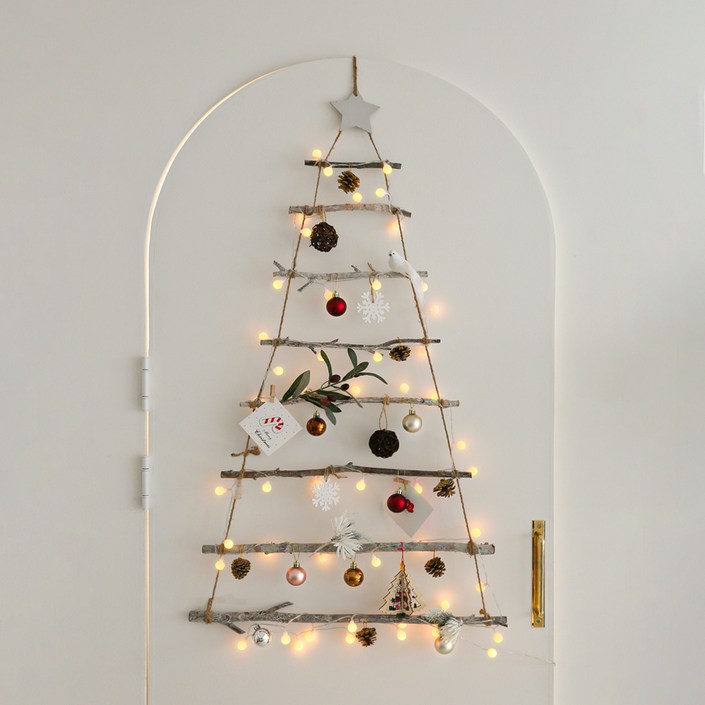 홈트너 크리스마스 벽장식 아델리 LED 전구 벽트리 리모컨