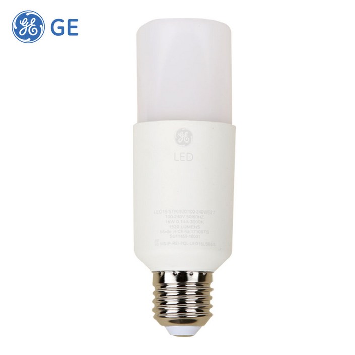 GE LED 브라이트 스틱 전구 16W E26E27 전구색(노란빛)