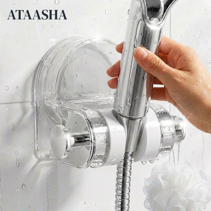 샤워기 거치대 강력 흡착 무타공 각도조절 샤워기 걸이