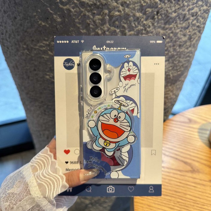 도라에몽 갤럭시Z폴드4567 투명 변색방지 케이스