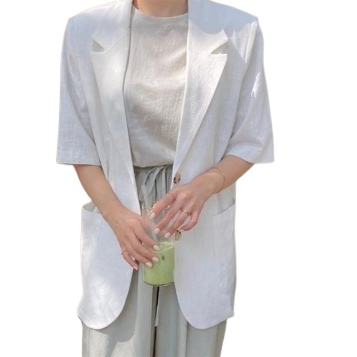 여름 시원한 린넨 반팔 자켓