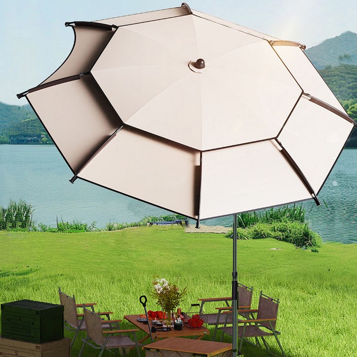 반전 특대형 이층 캠핑 파라솔 360도각도조절 낚시파라솔