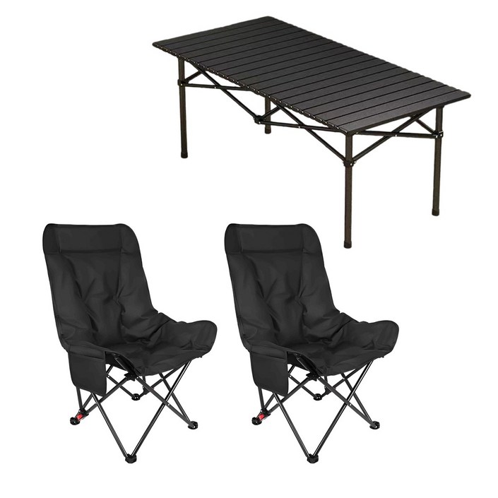 캠핑의자테이블세트2인  소파캠핑의자 캠핑테이블95cm수납파우치