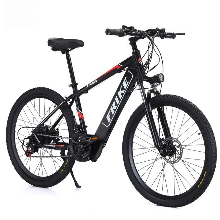 PAS 전기자전거 MTB 보조동력 출퇴근 파스 26인치 투빈스 전동 바이크, 블랙레드