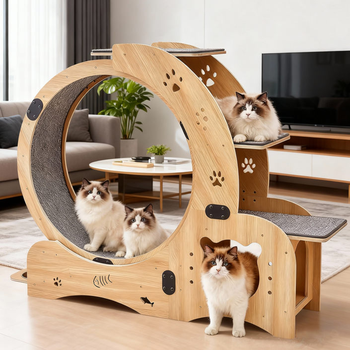 EVIO 다기능 무소음 캣휠 캣타워 업그레이드 버전