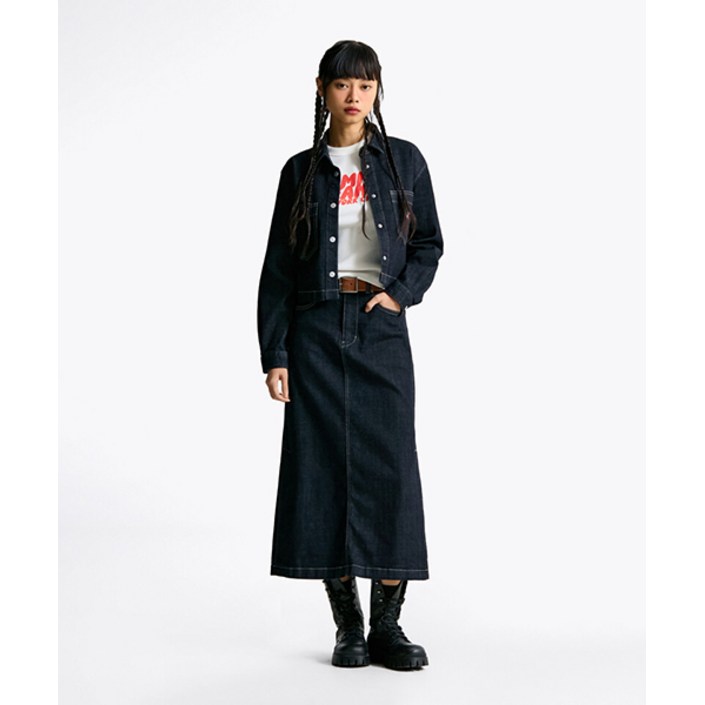 TOMMY JEANS 하이 맥시 스커트 T32F0NFS02TWL11AP