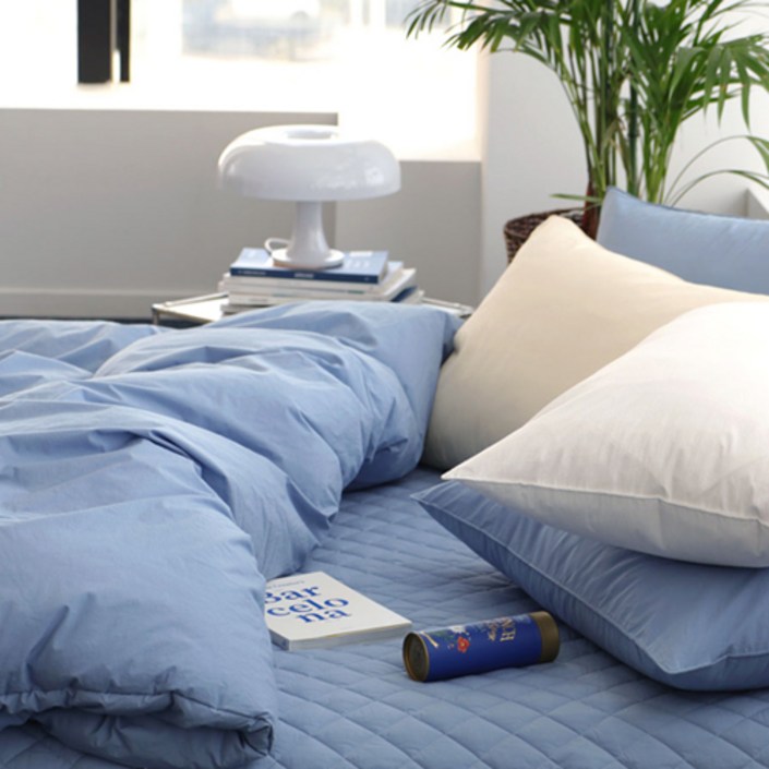 베이직톤 국내산 클래식 이음선없는 고밀도 80수 사계절 차렵이불 세트