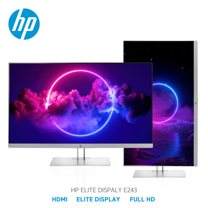 HP EliteDisplay E243 IPS FHD 24인치 피벗모니터 광시야각 HDMI DP 노트북 사무용 듀얼용 [아이리스특가]