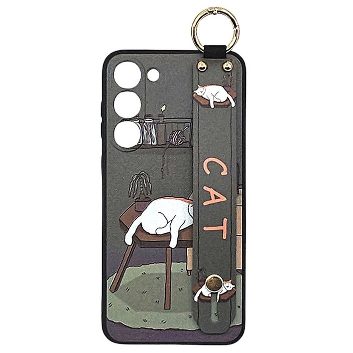 신서엔코 갤럭시A73케이스 A73 5G A736 Galaxy Phone Case SCS1533 일러스트 핸드 스트랩 휴대폰 케이스