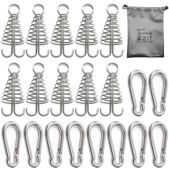 캠핑 아지트 탄소강CARBON STEEL 강철 비너 6호 10P  스프링 오징어 데크팩 10P  방수 주머니, 1개 캠핑 아지트 탄소강CARBON STEEL 강철 비너 6호 10P  스프링 오징어 데크팩 10P  방수 주머니, 1개