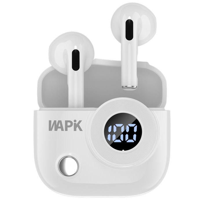 와피크 노이즈 캔슬링 오폰형 무선 블루투스 이어폰 R6 BT5.4, 화이트