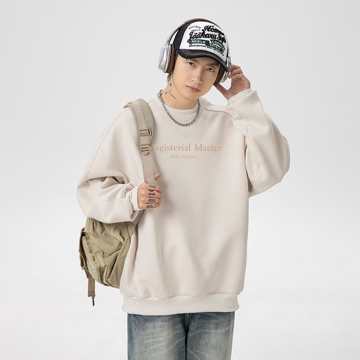 유루 남성용 분활 디자인 스웨이드 맨투맨  L3852