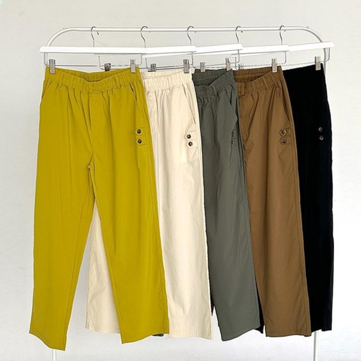 제인즈 허리밴딩 사이드 트윈스냅 팬츠 SD250610 쁘니걸 배기 아이스 팬츠 가을 배기팬츠 포켓 여성 조거팬 986000EA 1EA