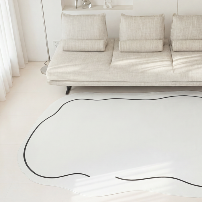HOMEY NEST 워셔블 극세사 거실 러그 먼지없는 단모 대형 심플 카페트 바닥 패드 XTDT 비정형
