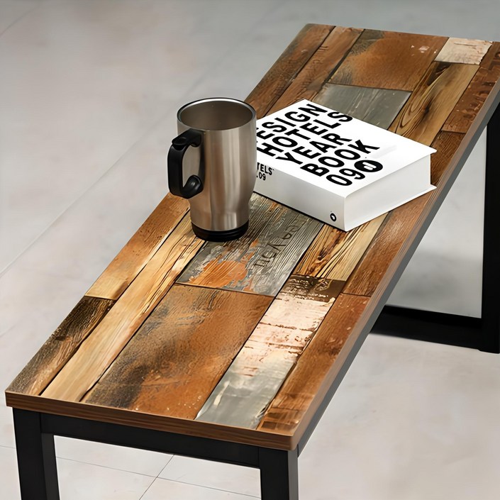 와이디 멀바우 인테리어 2인용 벤치의자 YWC2082-BK