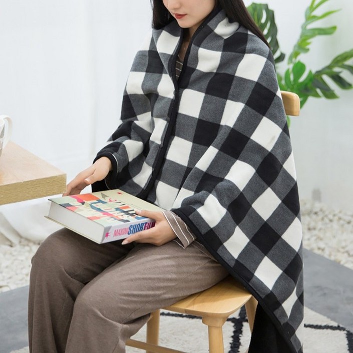 RERI 똑딱이 망토 담요 극세사 담요 포근한 무릎 어깨 단추 담요