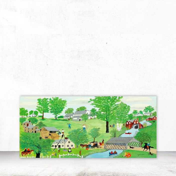 마지아갤러리 그랜마모지스 현대작가 와이드형그림 인테리어액자 캔버스 M133X50cm 마지아갤러리 그랜마모지스 현대작가 와이드형그림 인테리어액자 캔버스 M133X50cm
