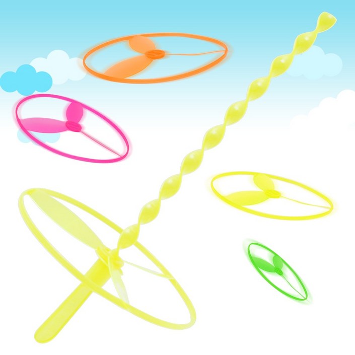 프로펠러 장난감 비행 놀이 아동 실내외 파티용 회전형, 1개