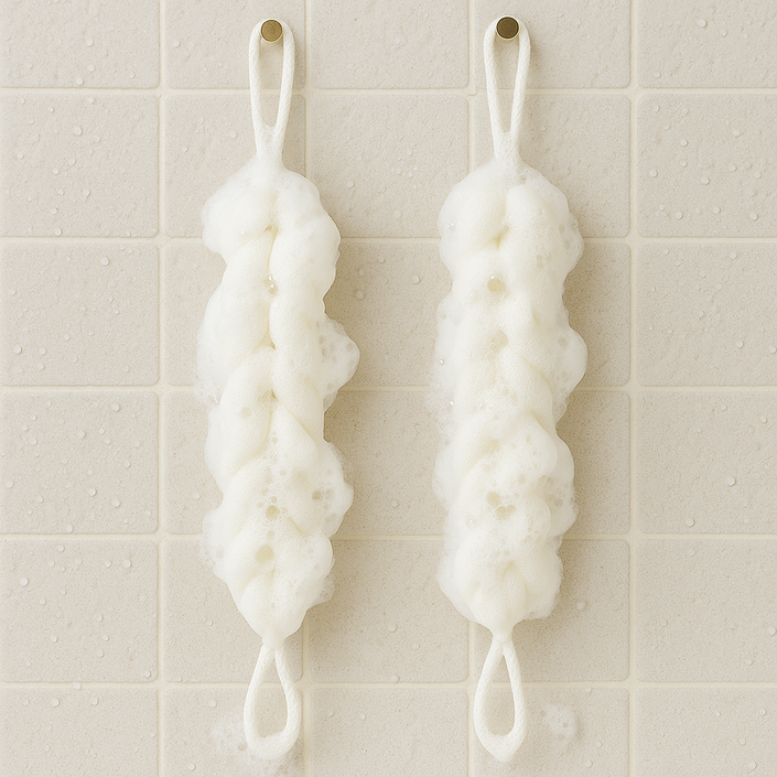 에스홈 뽀득뽀득 버블 샤워타월, 1개, 2개입, 화이트