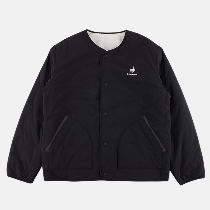 르꼬끄 공용 루즈핏 리버시블 패딩 플리스 자켓 블랙 QP423CPDO1