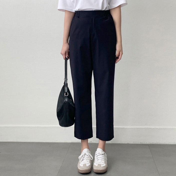 제로시아 여성용 쿨링 스판 팬츠 8부 뒷밴딩 사방스판 냉감소재