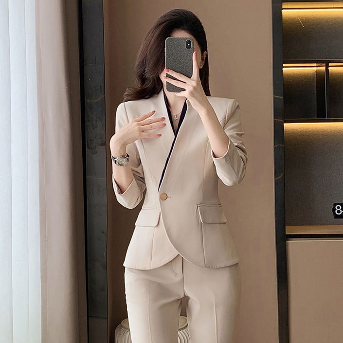 휠렉스 여성 정장 허리조임 오피스룩 패션 상하세트 JT417
