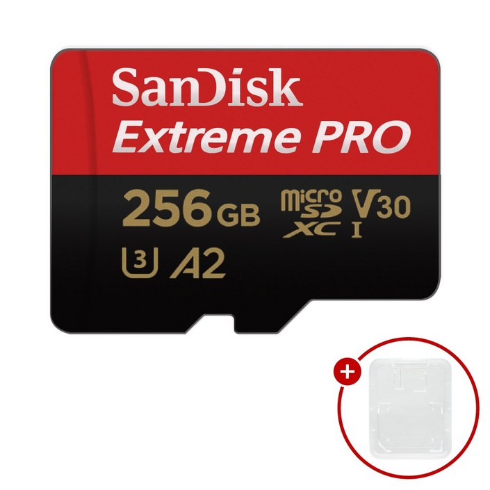 샌디스크 마이크로SD카드 Extreme PRO 익스트림 프로 SDSQXCD-256GB + SD카드 케이스