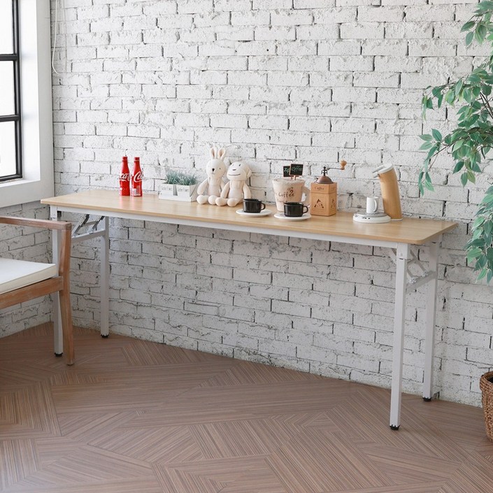 필로스 접이식 책상 철제 긴 컴퓨터 공부방 학원 회의실 원룸 서재 간이 테이블 슬림 접이식책상