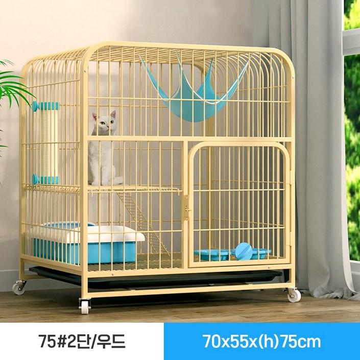2023 NEW 고양이 켄넬강아지케이지강아 고양이펜스대형견집대형견케이지높이65145CM2단3단4단사각 파이프 펫하우스, 우드사각 파이프 케이지