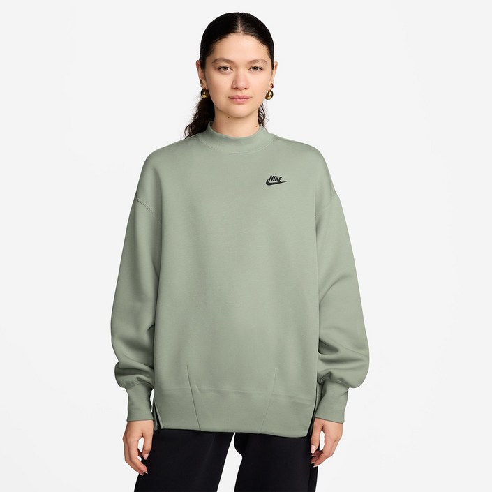 나이키 여성 스포츠웨어 테크 플리스 오버사이즈 크루넥 스웻셔츠 370 FV8042