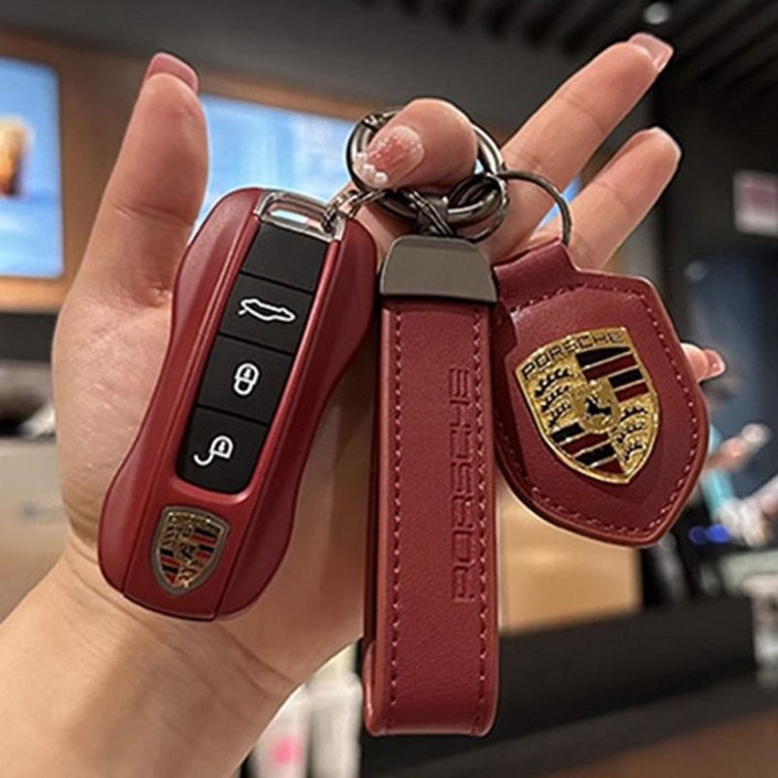 포르쉐 호환 키케이스 소가죽 키홀더 자동차 키링