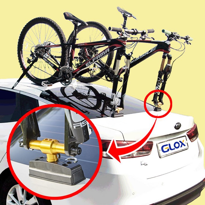 글록스 차량용 자전거 캐리어 초소형 자동차 자전거 거치대 승용차 SUV 차량