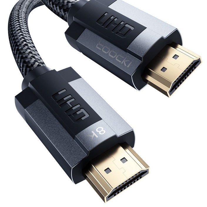 Toocki HDMI 2.1v UHD 8K 케이블 그레이, 1m, 1개
