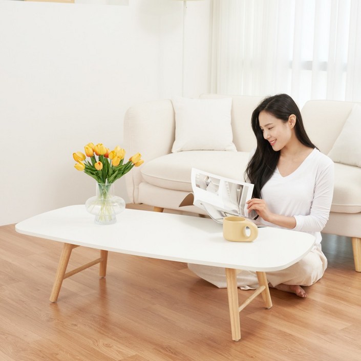 로커스 거실 테이블 소파 좌식 식탁 탁자 접이식 원목 테이블 80×50 1