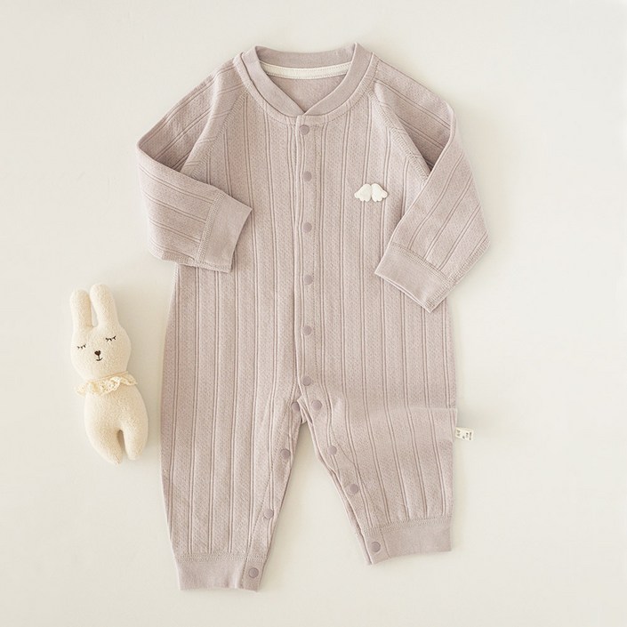 에뜨람 KC인증 순면 아기 실내 우주복 긴팔 내의 신생아 바디수트 내복 잠옷 배앓이방지 봄 여름 가을 겨울 바디슈트 출선준비물 백일