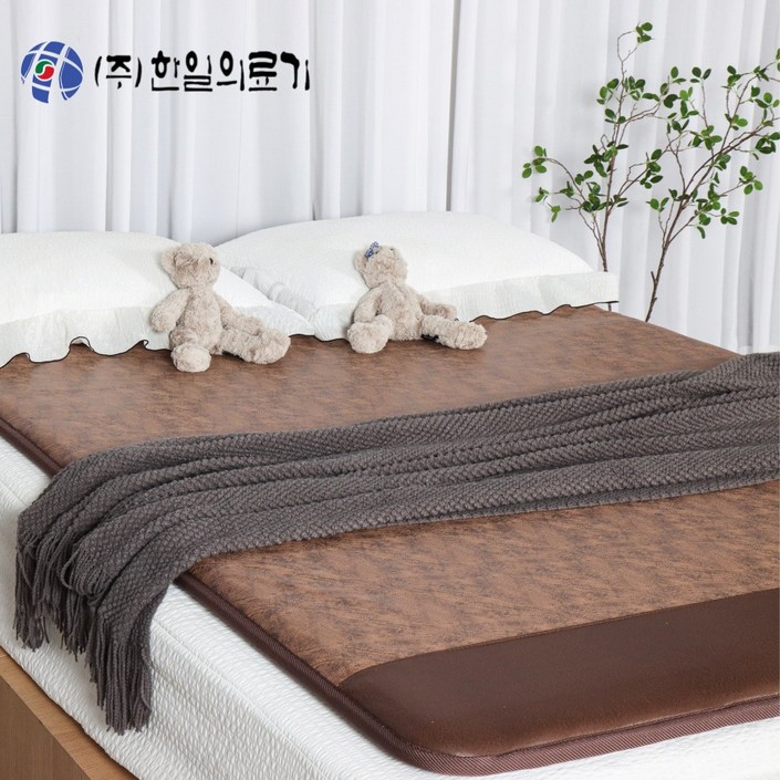 [무전자 26년형] 한일의료기 국산 EMF 전자파 없는 탄소매트 두꺼운 카본 전기매트 싱글 더블 퀸 분리난방, 진스웨이드, 더블 퀸 분리난방(150x200)