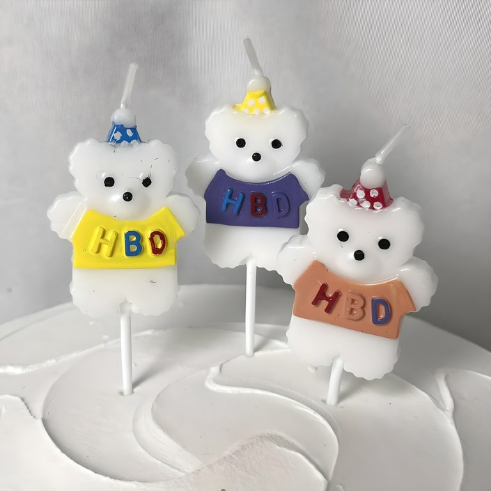 곰돌이 HBD 생일초 케이크초 생일파티 곰돌이 HBD 생일초 케이크초 생일파티